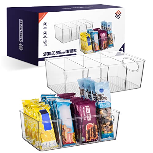 10 x 6 x 3 Clear Plastic Storage Bins with Dividers