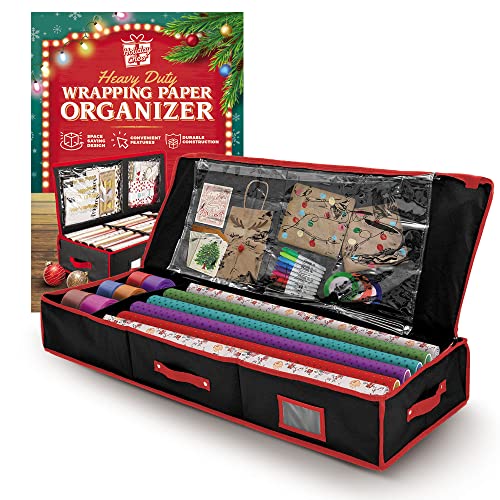 14" x 40" x 6" Wrapping Paper Storage Container for 8 Rolls