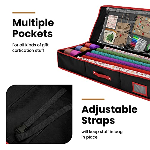 14" x 40" x 6" Wrapping Paper Storage Container for 8 Rolls