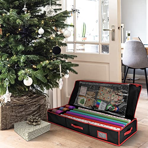 14" x 40" x 6" Wrapping Paper Storage Container for 8 Rolls