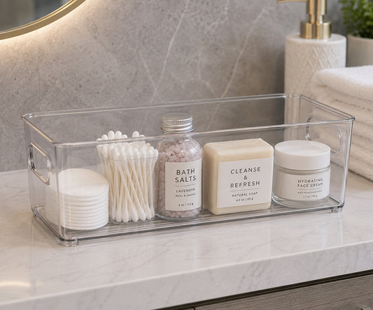 10" x 4" x 3" Clear Plastic Storage Bins