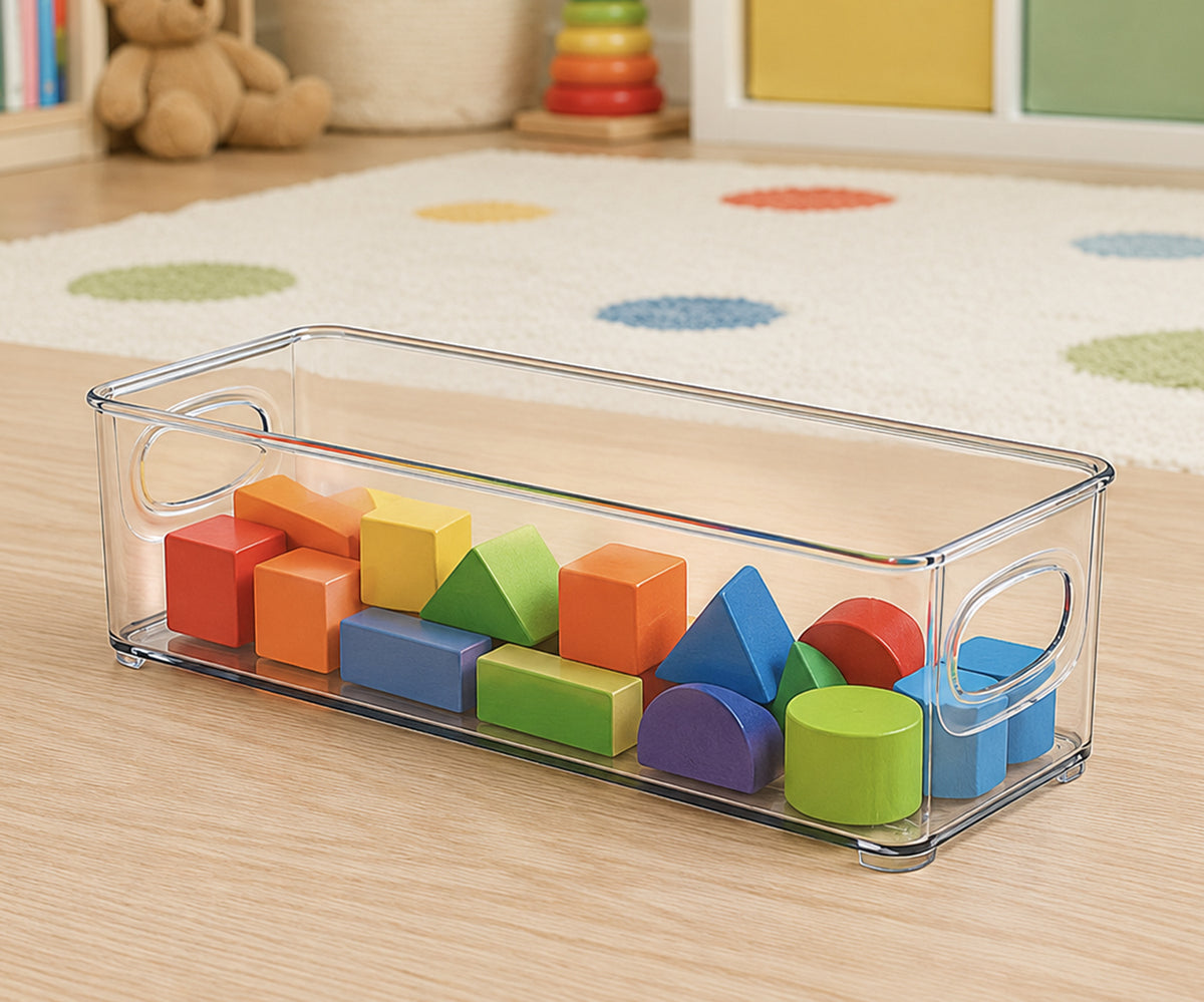 10" x 4" x 3" Clear Plastic Storage Bins
