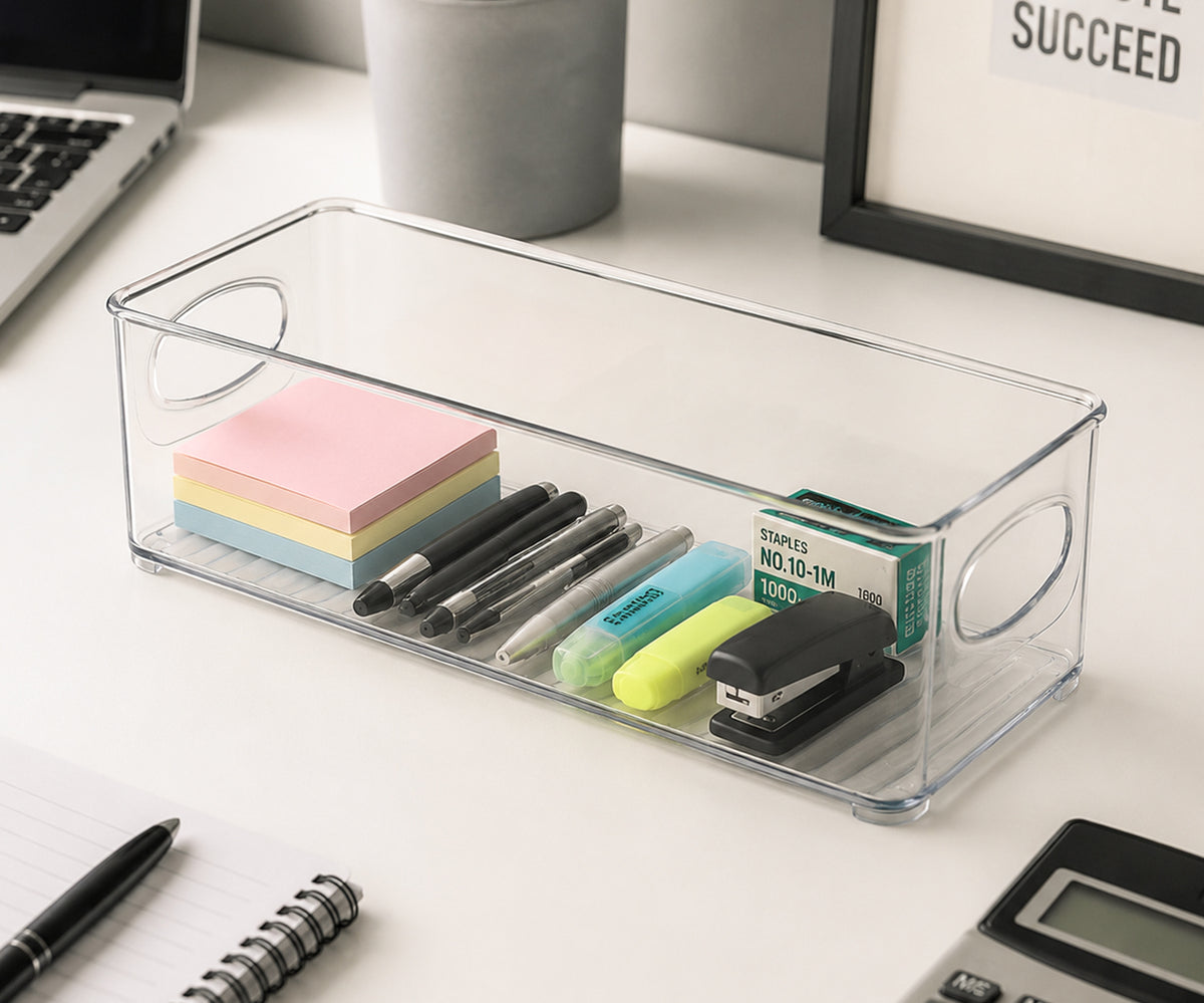 10" x 4" x 3" Clear Plastic Storage Bins