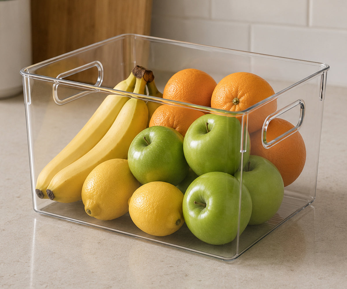 11" x 8" x 6" Clear Plastic Storage Bins
