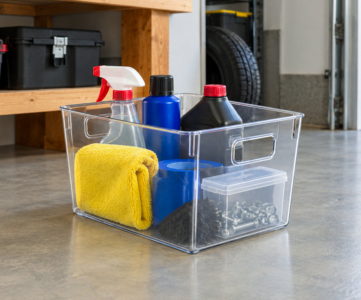 11" x 8" x 6" Clear Plastic Storage Bins