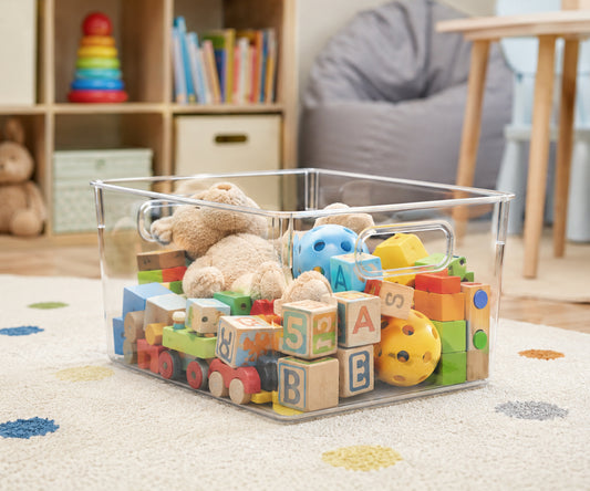 11" x 8" x 6" Clear Plastic Storage Bins