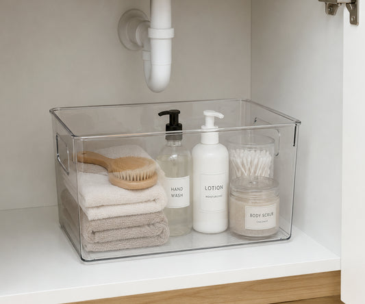 11" x 8" x 6" Clear Plastic Storage Bins
