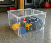 12.5" x 12.5" x 7" Clear Plastic Storage Bins with Lids