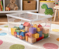 12.5" x 9.5" x 7" Clear Plastic Storage Bins with Lids