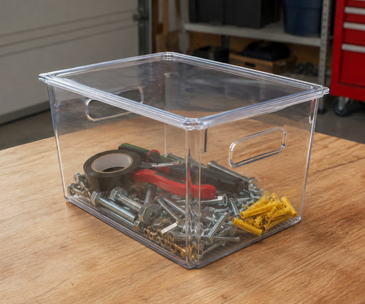 12.5" x 9.5" x 7" Clear Plastic Storage Bins with Lids