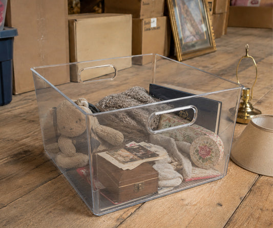 12" x 11" x 8" Clear Plastic Storage Bins