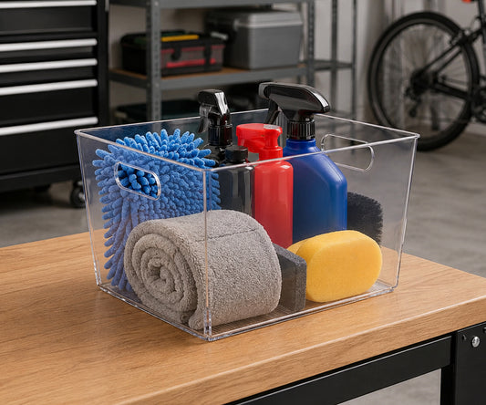 12" x 11" x 8" Clear Plastic Storage Bins