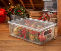 12" x 6" x 3.2" Clear Plastic Storage Bins with Lids