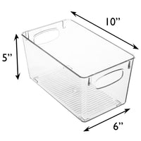 10" x 6" x 5" Clear Plastic Storage Bins