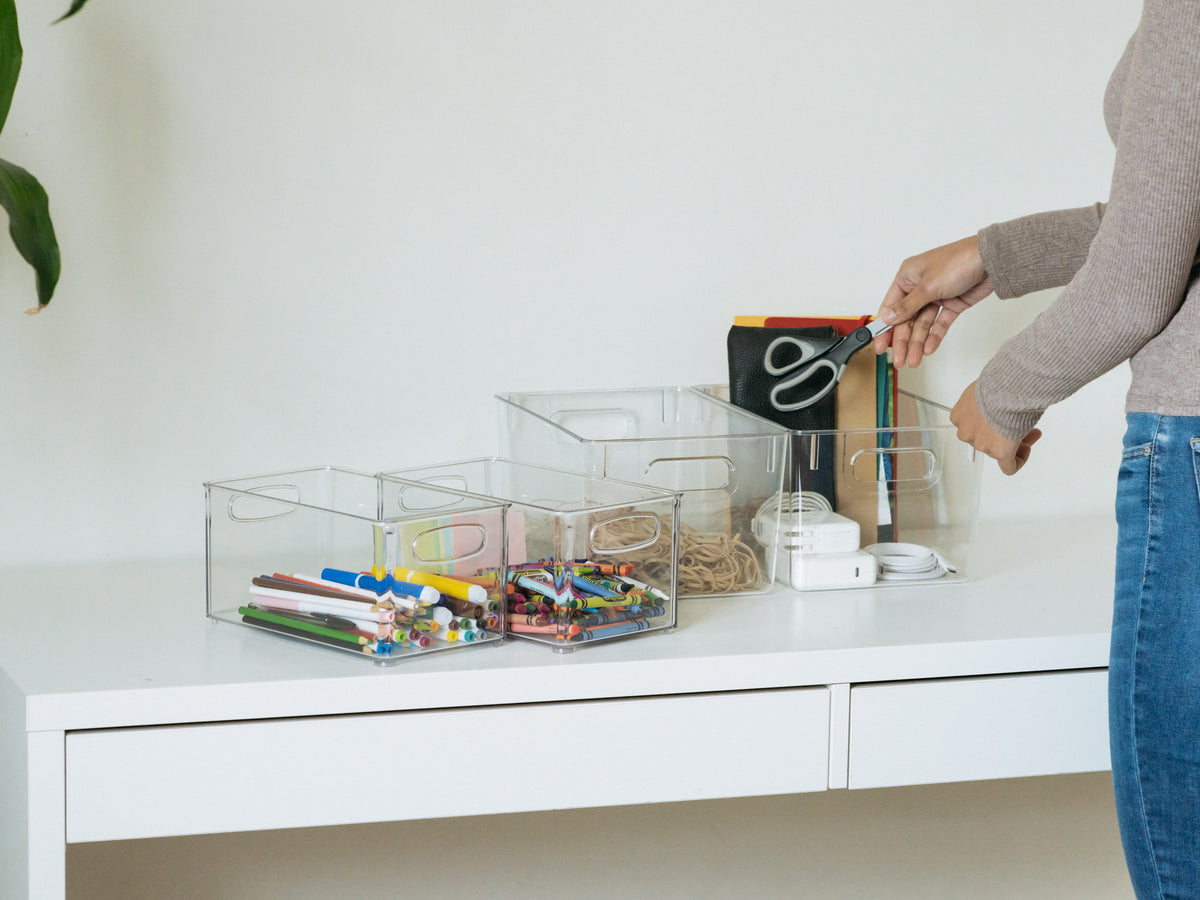 10" x 6" x 5" Clear Plastic Storage Bins