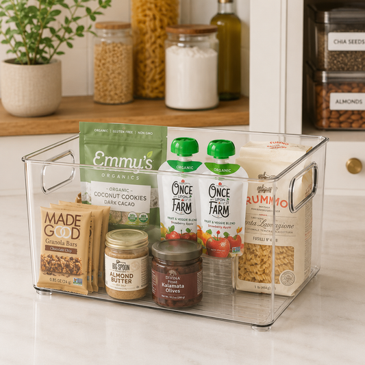 11" x 8" x 6" Clear Plastic Storage Bins