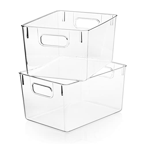 11" x 8" x 6" Clear Plastic Storage Bins