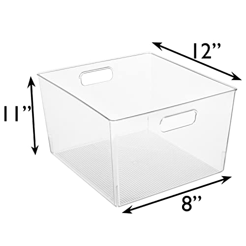 12" x 11" x 8" Clear Plastic Storage Bins