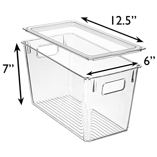 12.5" x 7" x 6" Clear Plastic Storage Bins with Lids