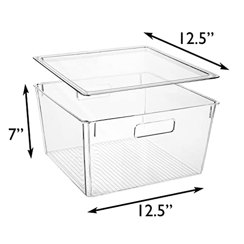 12.5 x 7 x 6 Clear Plastic Storage Bins with Lids