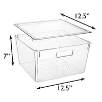 12.5" x 12.5" x 7" Clear Plastic Storage Bins with Lids