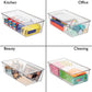 12" x 6" x 3.2" Clear Plastic Storage Bins with Lids