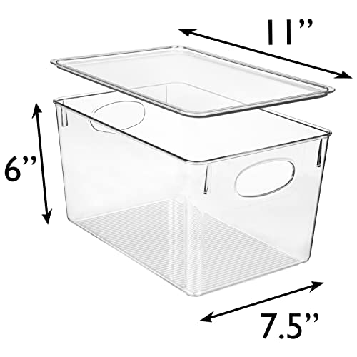 11" x 7.5" x 6" Clear Plastic Storage Bins with Lids