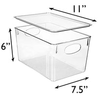 11" x 7.5" x 6" Clear Plastic Storage Bins with Lids
