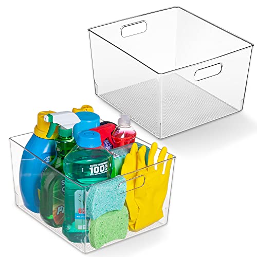 12" x 11" x 8" Clear Plastic Storage Bins