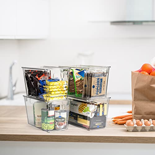7 Food Organizer Bins Clear Plastic Pantry Fridge Storage Bins Pack  Stackable