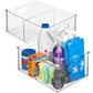 13.5" x 10" x 6" Clear Plastic Storage Bins with Dividers