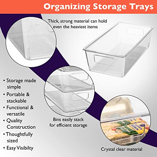 12" x 6" x 3.2" Clear Plastic Storage Bins with Lids