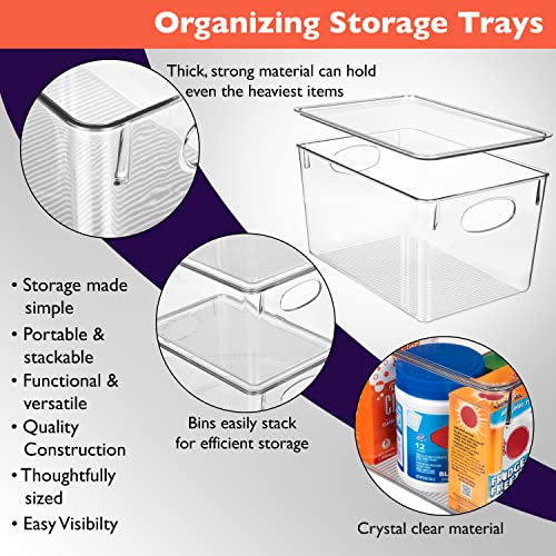 11 x 7.5 x 6 Clear Plastic Storage Bins with Lids