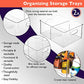 13.5" x 10" x 6" Clear Plastic Storage Bins with Dividers