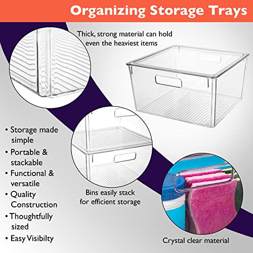 12.5 x 7 x 6 Clear Plastic Storage Bins with Lids