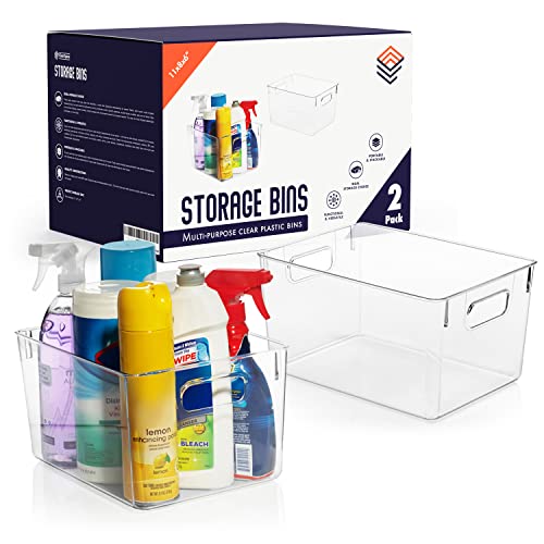 11" x 8" x 6" Clear Plastic Storage Bins