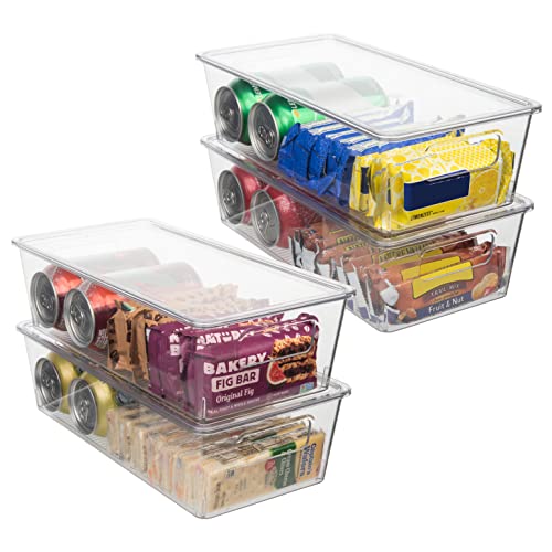 12" x 6" x 3.2" Clear Plastic Storage Bins with Lids