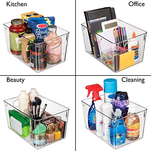 12.5 x 7 x 6 Clear Plastic Storage Bins with Lids