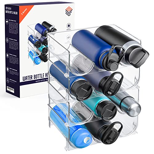 Transparent Stackable Plastic Water Bottle Storage Rack,three