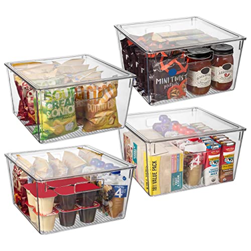 12.5" x 12.5" x 7" Clear Plastic Storage Bins with Lids