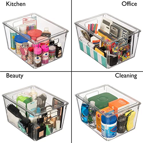 ClearSpace X-Large Plastic Storage Bins with Lids - Perfect for Kitchen, Pantry, Fridge Organization and Storage
