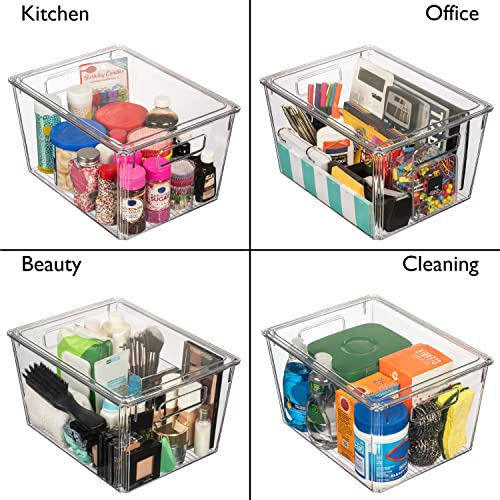 12.5" x 9.5" x 7" Clear Plastic Storage Bins with Lids
