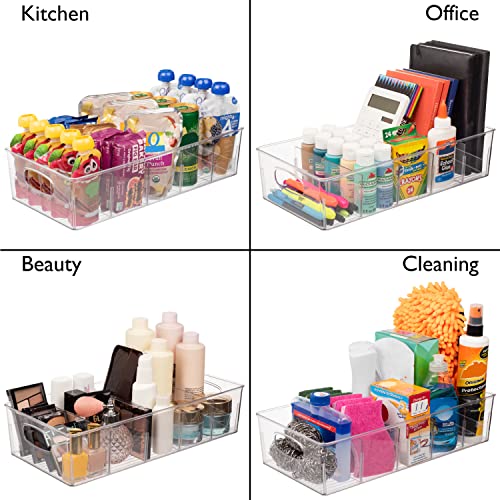 Sorbus Organizer Bins, With Lids & Removable Compartments, Kitchen Pantry Organization  Storage Bins With Dividers