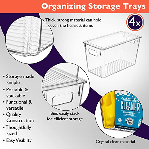 12.5 x 7 x 6 Clear Plastic Storage Bins with Lids