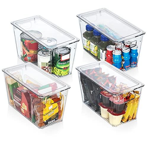 12.5 x 7 x 6 Clear Plastic Storage Bins with Lids