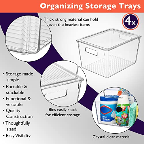 12.5" x 9.5" x 7" Clear Plastic Storage Bins with Lids