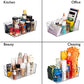 10" x 6" x 3" Clear Plastic Storage Bins with Dividers