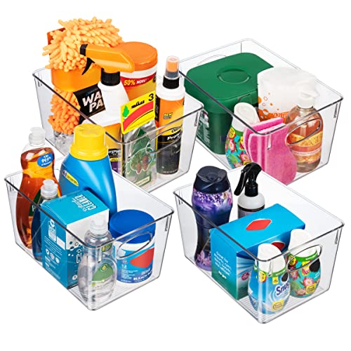 12.5 x 7 x 6 Clear Plastic Storage Bins with Lids